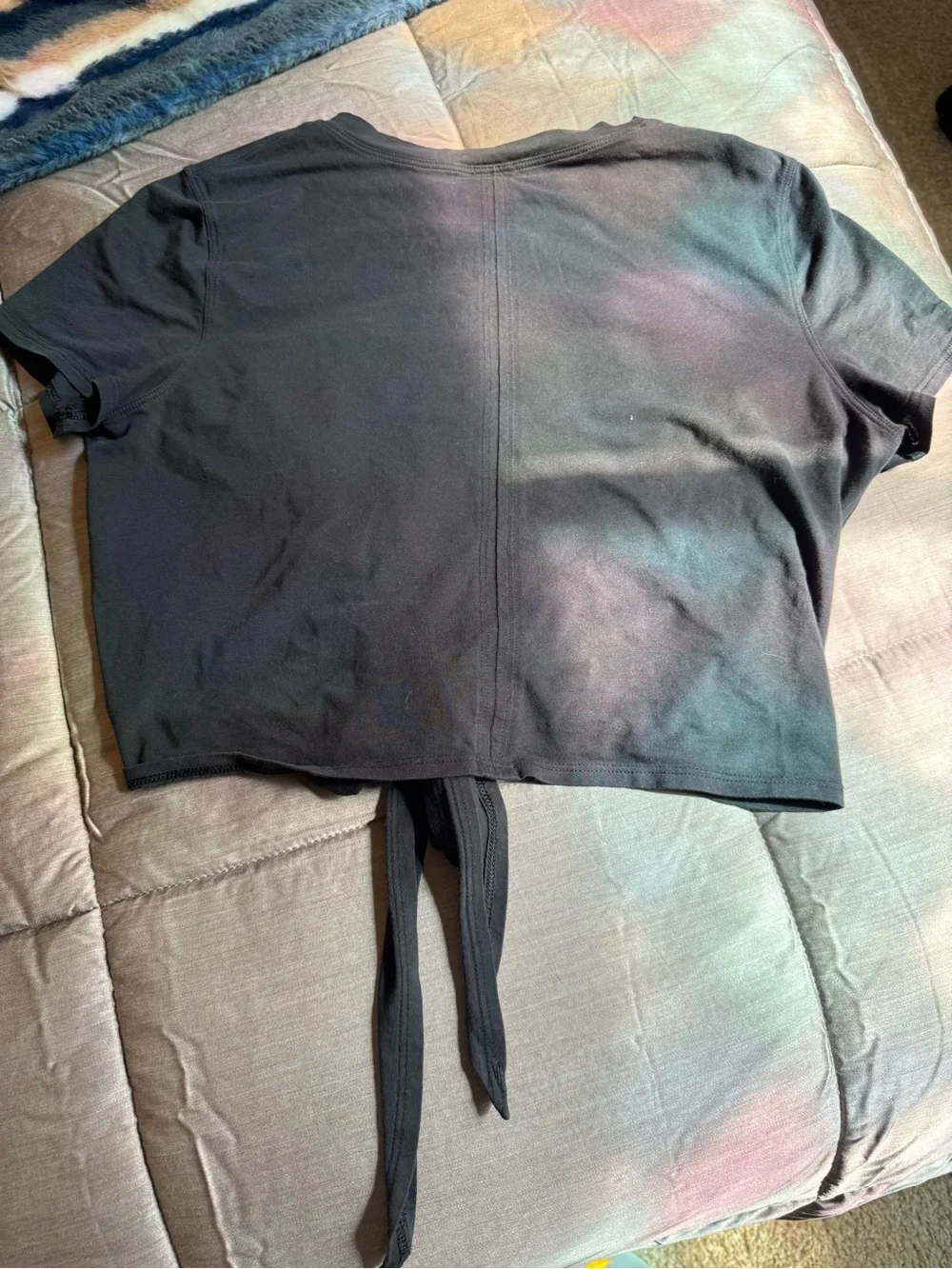 lululemon athletica Black Tie-Front Short Sleeve Tee